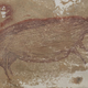 La pintura de un cerdo verrugoso en el sitio de la cueva de Leang Tedongnge en Indonesia.